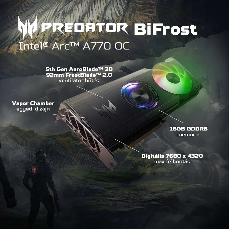 PREDATOR BIFROST INTEL® ARC™ A770 OC VIDEOKÁRTYA